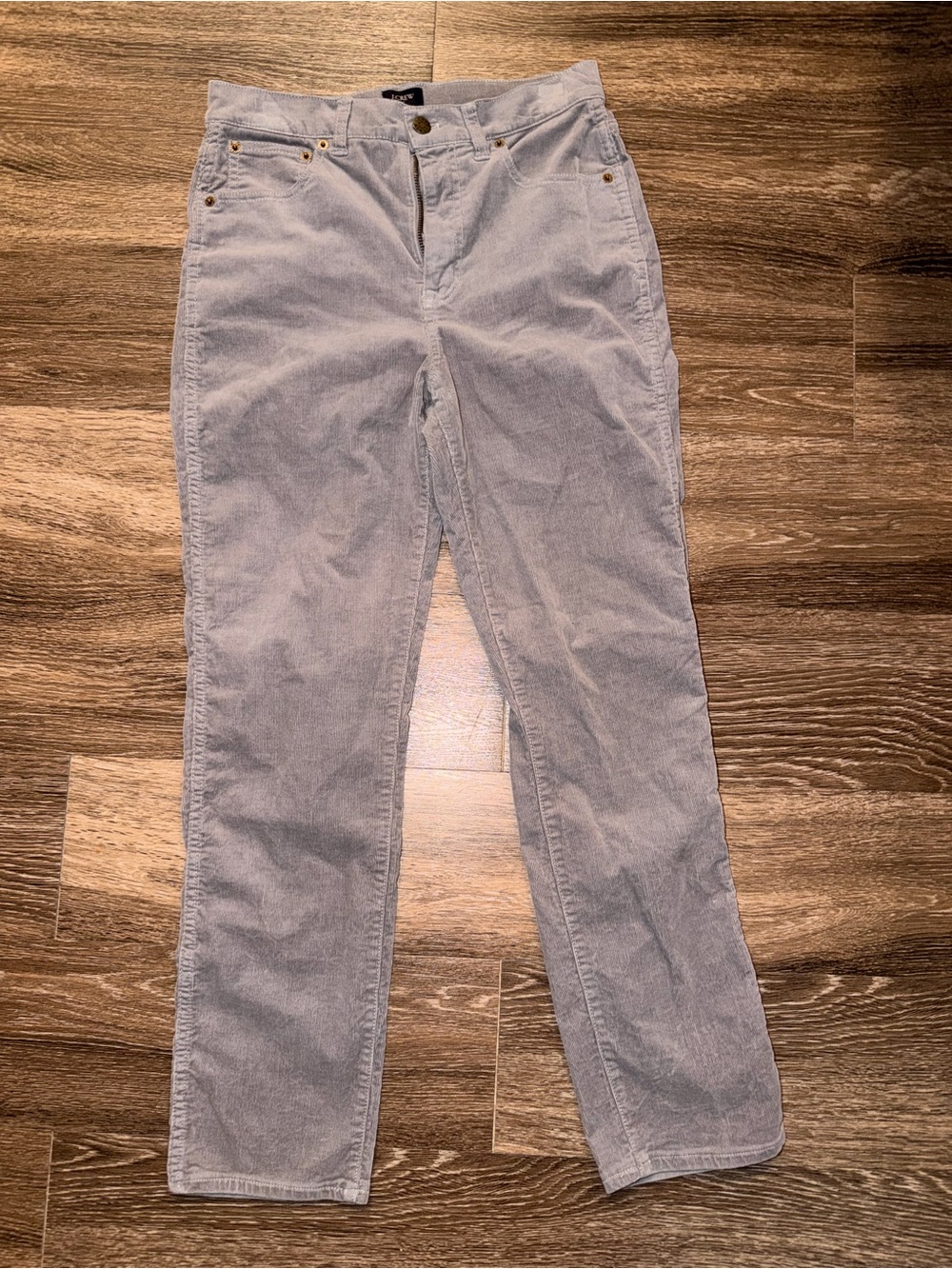 J. Crew Light Gray Straight Leg Corduroy Jeans